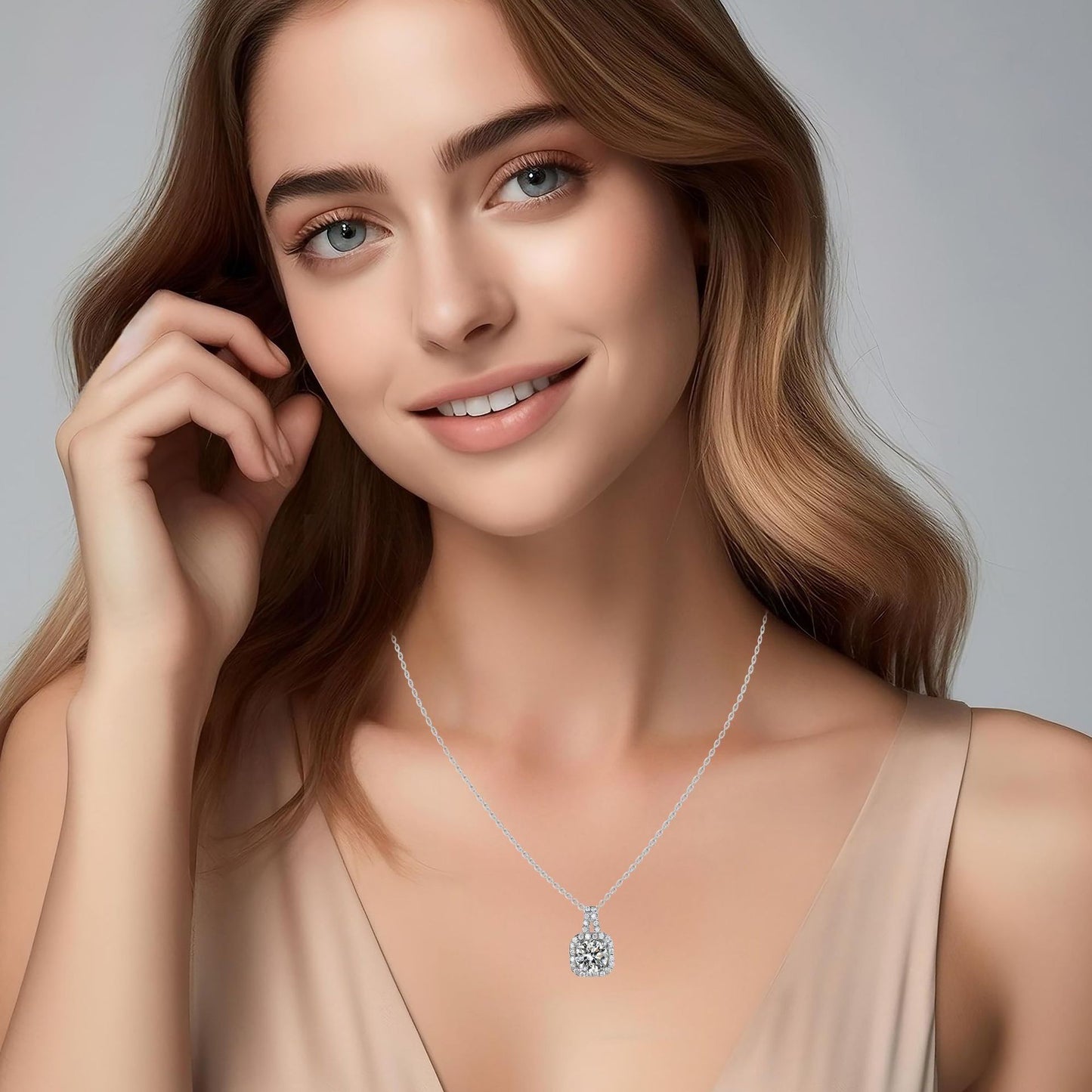 Cross-border Amazon Hot-selling Princess Sugar Cube Necklace Ins Temperament Versatile High-end Light Luxury Collarbone Necklace Decoration