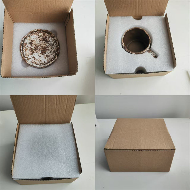 Rustic Vintage Ceramic Coffee Cup & Saucer Mood Royal