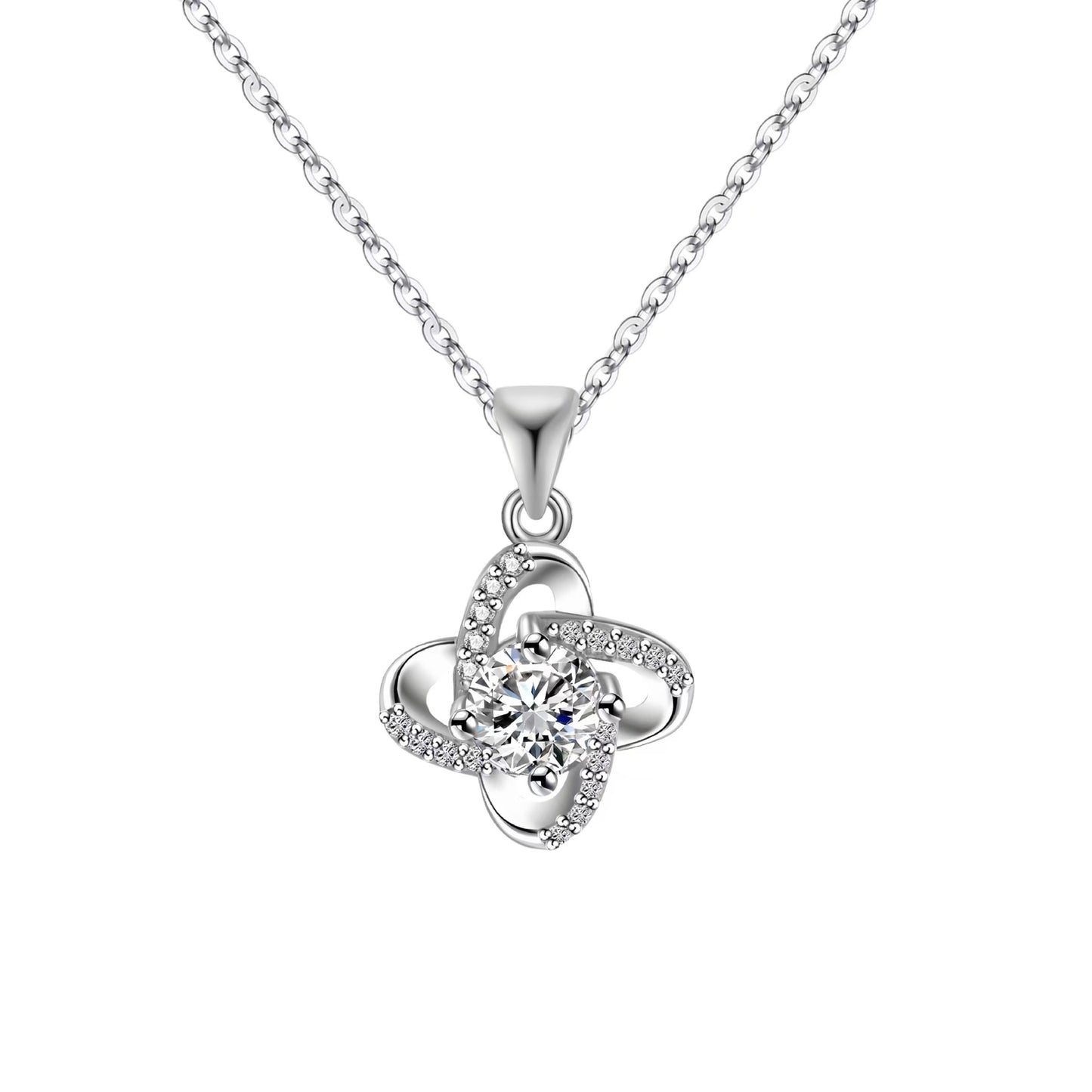 Cross-border Amazon New Full-diamond Four-leaf Clover Pendant Necklace For Women In Europe And America Hot-selling Versatile High-end Collarbone Necklace Decoration