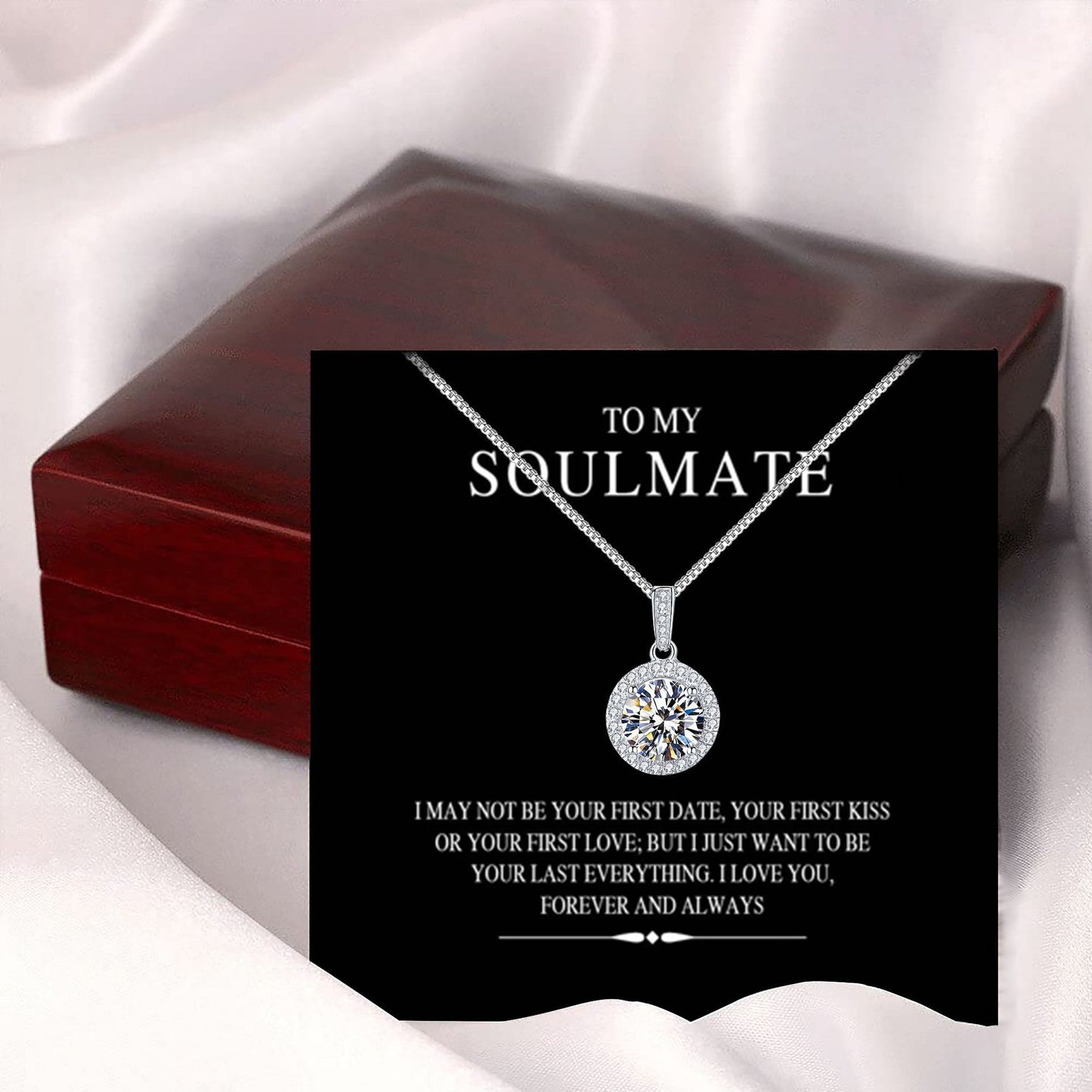 Cross-border Amazon New 2-carat Round Bag Necklace For Women In Europe And America Hot-selling Fashion Versatile High-end Collarbone Necklace