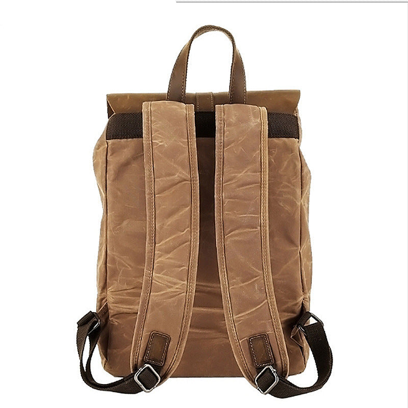 Waterproof Outdoor Travel Bag Crazy Horse Leather Casual Backpack Men's Backpack Canvas Bag Yiji Amazon Hot Sale