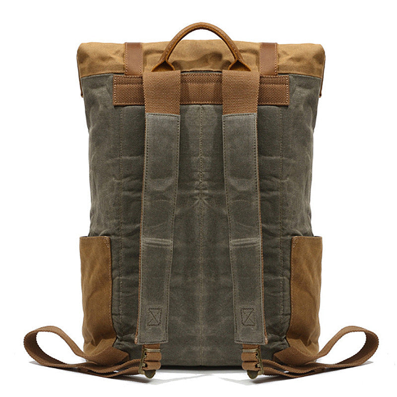 New Outdoor Travel Bag Crazy Horse Leather Leisure Backpack Men's Shoulder Wax Canvas Bag Overflow Factory Direct Sales