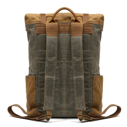 New Outdoor Travel Bag Crazy Horse Leather Leisure Backpack Men's Shoulder Wax Canvas Bag Overflow Factory Direct Sales