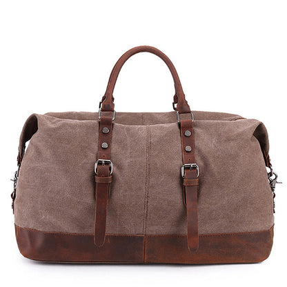 Canvas Travel Bag Crazy Horse Leather Casual Travel  
