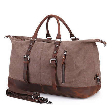  Canvas Travel Bag Crazy Horse Leather  