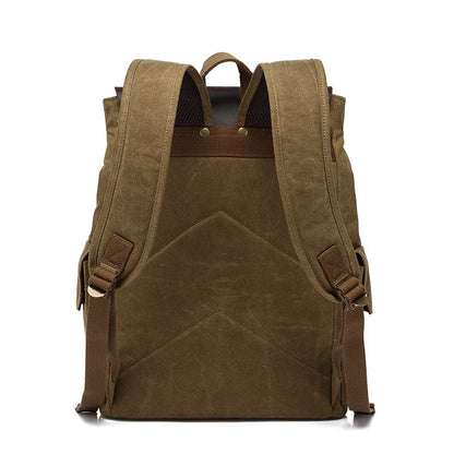 New Outdoor Travel Bag Crazy Horse Leather Casual Backpack Men's Backpack Oil Wax Canvas Bag Cross-border Amazon Explosion