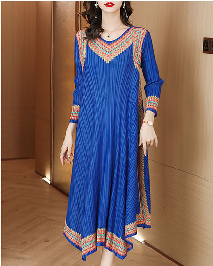 Silk Pleated Premium  Dress Mood Royal