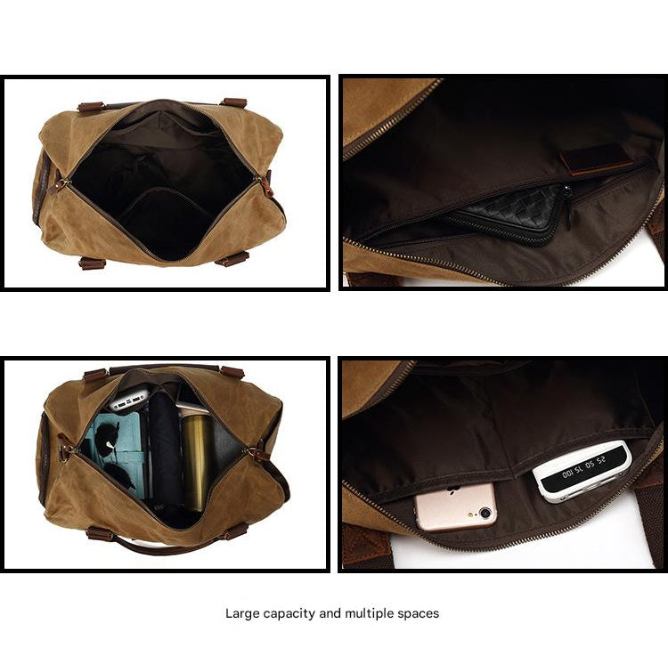 Hatem Heritage Waxed Canvas Weekender Duffle Mood Royal