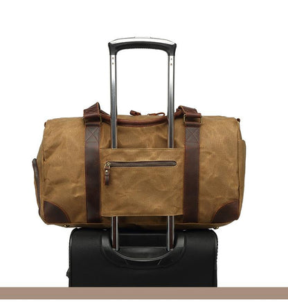 Hatem Heritage Waxed Canvas Weekender Duffle Mood Royal