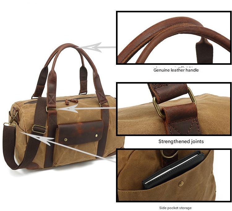 Hatem Heritage Waxed Canvas Weekender Duffle Mood Royal