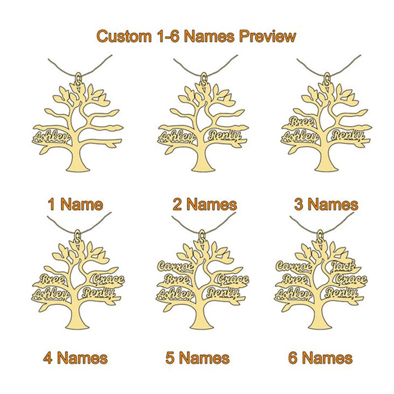 Tree Of Life 1-6 Necklace Personalized Stainless Steel Family Name Pendant Clavicle Chain Holiday Jewelry Mood Royal