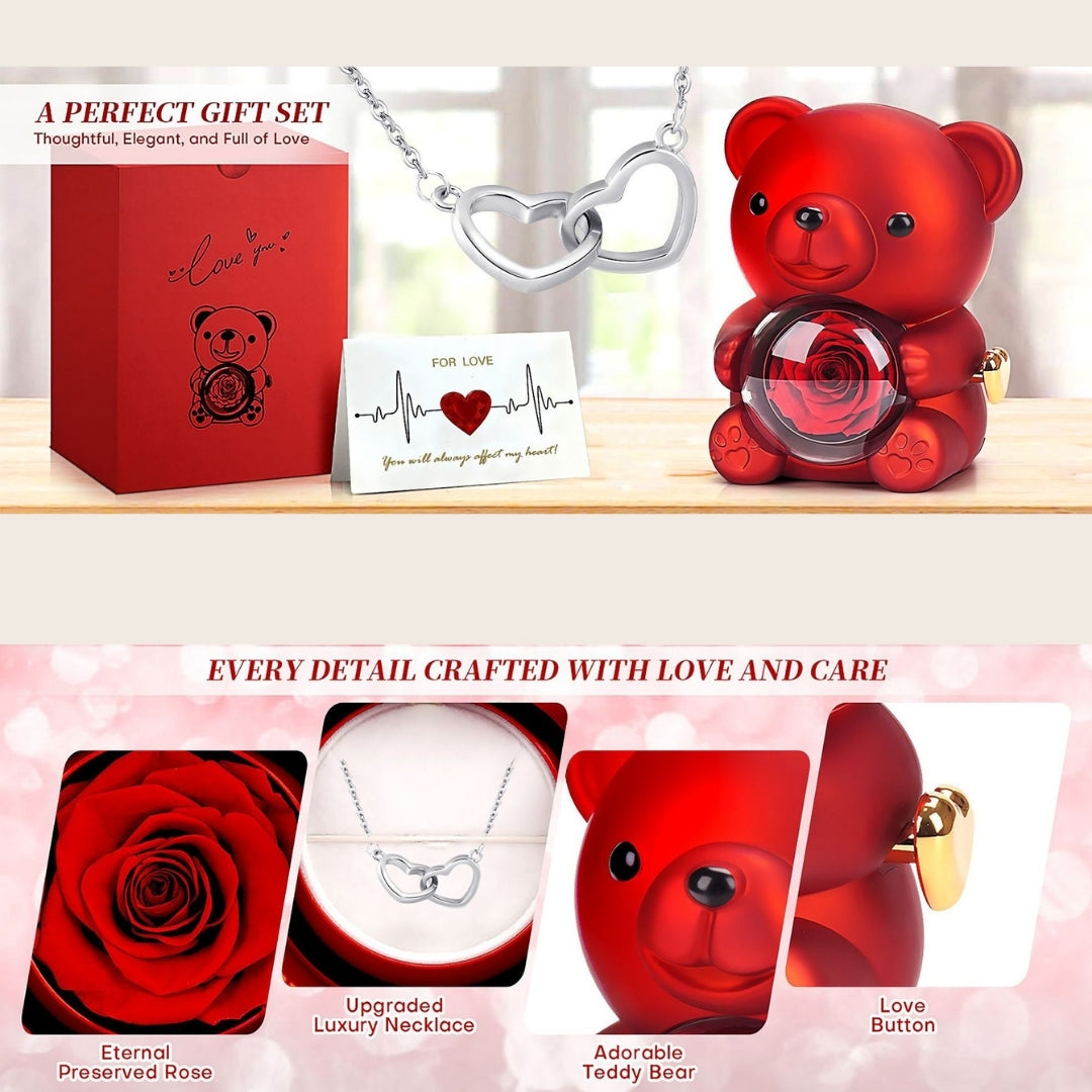 Bear Gift Box - Heart-to-Heart Necklace Mood Royal