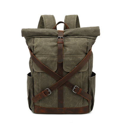 Casual Waterproof Oil Waxed Canvas Men's Bag Amazon Supply Backpack Travel Computer Backpack Wholesale Yiji Manufacturer