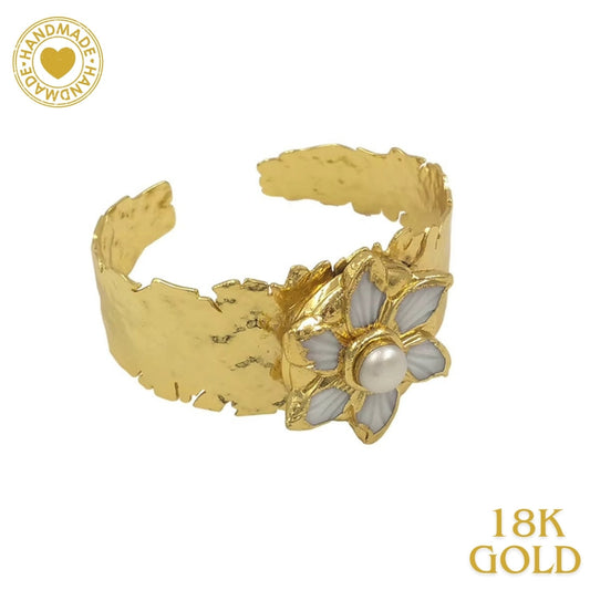 Handmade Baroque Pearl 18K Gold Plated Bracelet Mood Royal