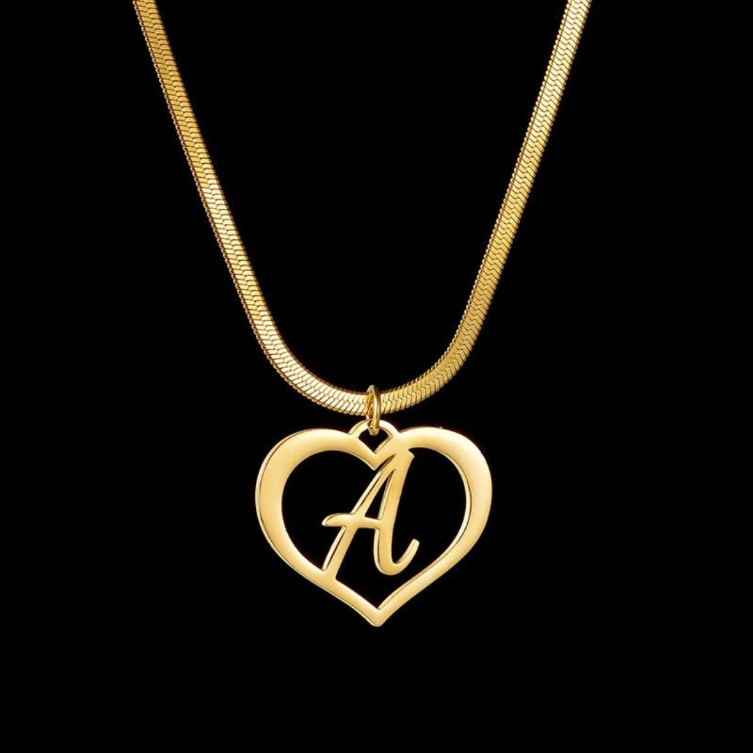 Amazon Hot Style Stainless Steel DIY Letter Pendant Necklace European And American Fashion Simple Hollow Love Clavicle Chain For Women Mood Royal