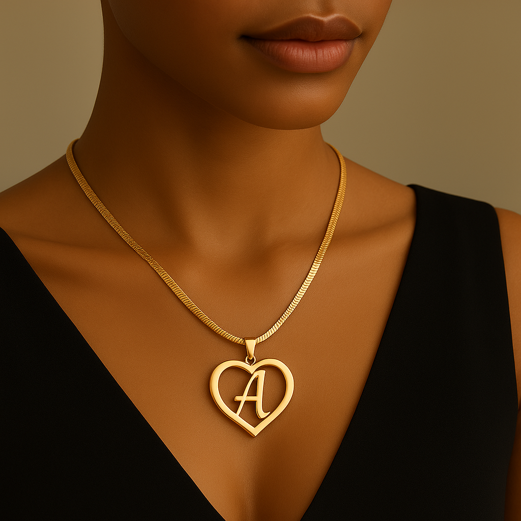 Amazon Hot Style Stainless Steel DIY Letter Pendant Necklace European And American Fashion Simple Hollow Love Clavicle Chain For Women Mood Royal