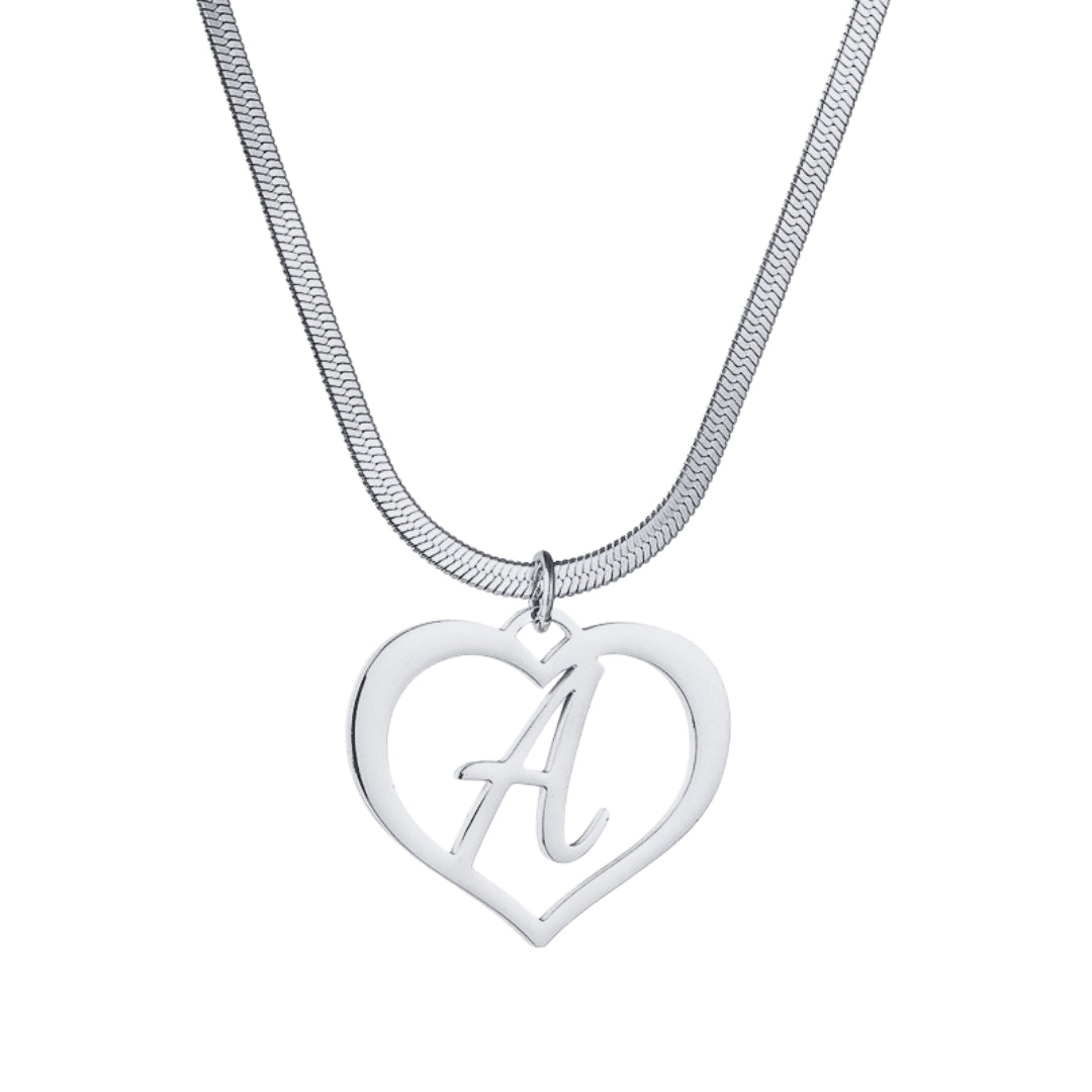 Amazon Hot Style Stainless Steel DIY Letter Pendant Necklace European And American Fashion Simple Hollow Love Clavicle Chain For Women Mood Royal