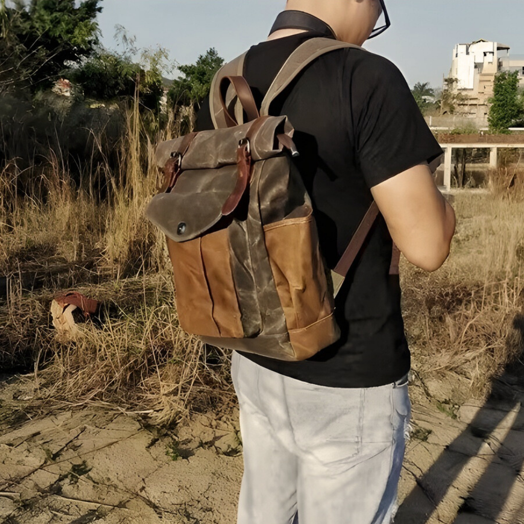 Alban Heritage Waxed Canvas Roll-Top Field Bag Mood Royal