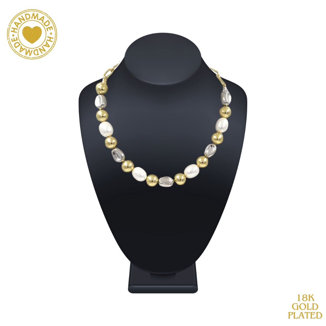 WT-JN305 European And American Classic Style Gold And Silver Two Colors Optional Brass Pearl Design Ladies Chain Necklace Mood Royal
