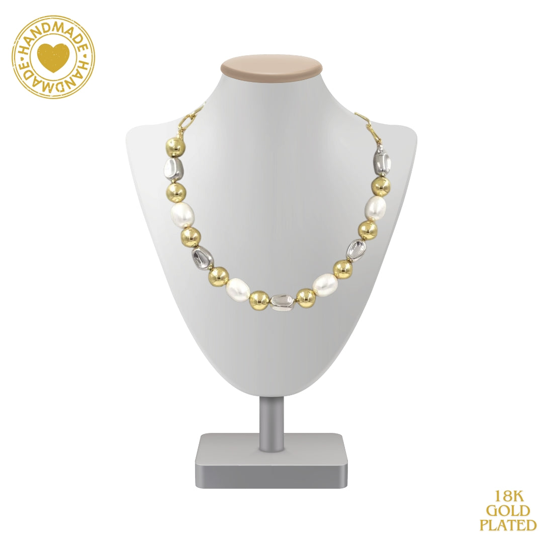 WT-JN305 European And American Classic Style Gold And Silver Two Colors Optional Brass Pearl Design Ladies Chain Necklace Mood Royal