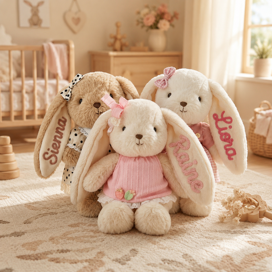 Embroidered Personalized Rabbit Plush