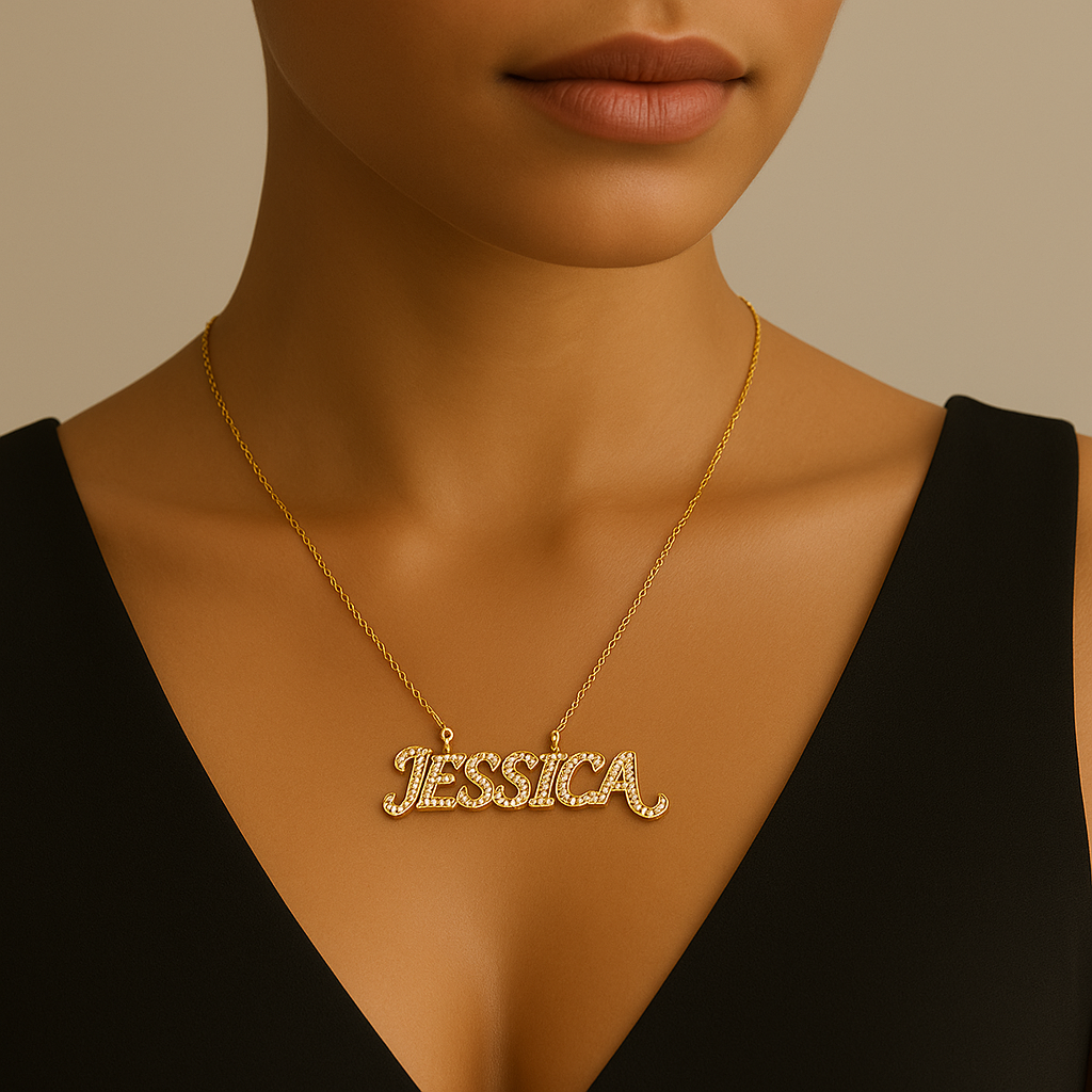Cross-border Wish Europe And The United States New DIY Letter Pendant Necklace Personality Diamond Titanium Steel Clavicle Chain Women A Generation Of Hair Mood Royal