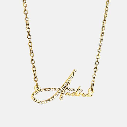 Personalized Diamond Titanium Steel Name Necklace Mood Royal