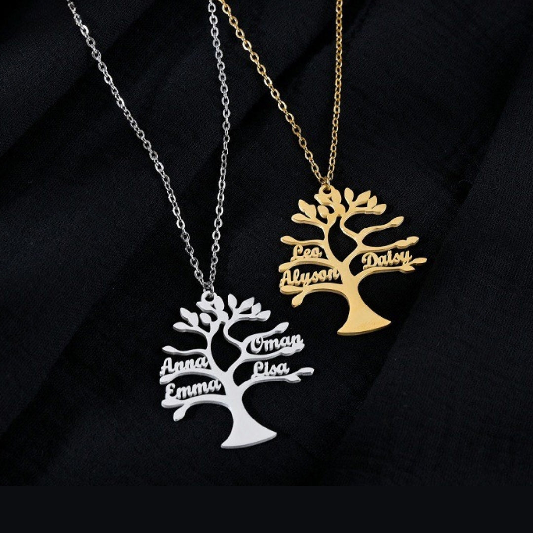 Tree Of Life 1-6 Necklace Personalized Stainless Steel Family Name Pendant Clavicle Chain Holiday Jewelry Mood Royal