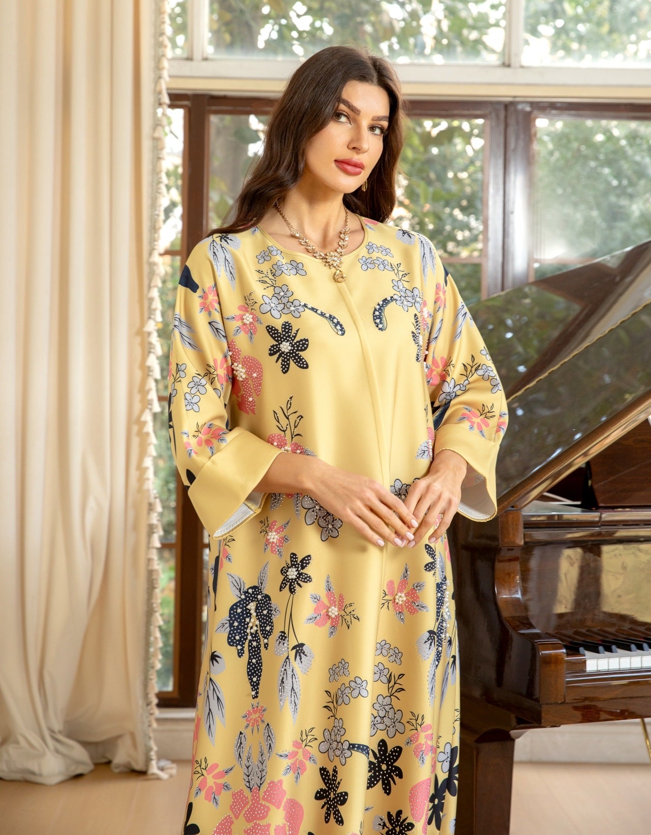 Floral Appliqued Kaftan My Store