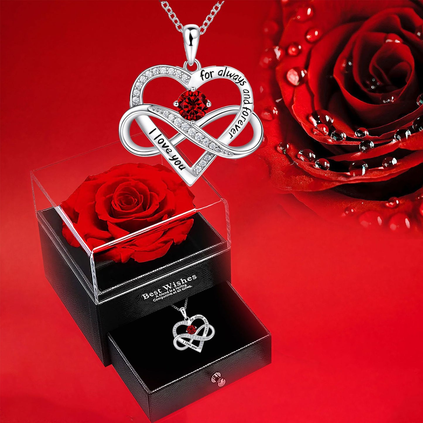 Cross-border Amazon New Hot Unlimited Loop Love Pendant Necklace Personalized Fashion High-end Collarbone Necklace