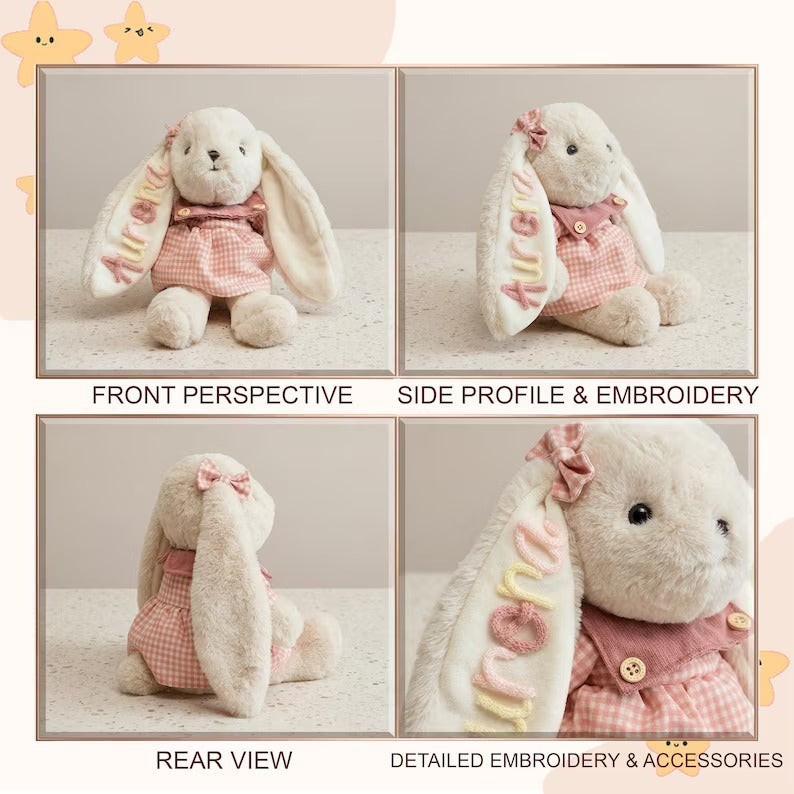 Etsy Embroidered Name Annie Rabbit Plush Toy Comfort Companion Doll Children's Gift Popular Custom Name