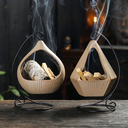 Peruvian Holy Wood Palo Santo Holder Sage Burning Tray Hanging Stove Ceramic Aromatherapy Stove Crafts