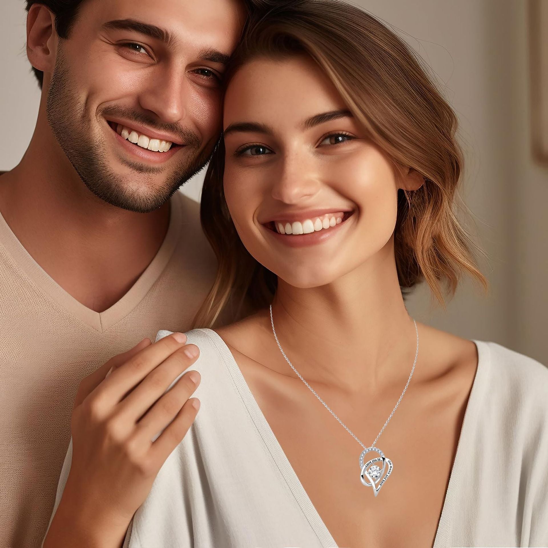 Eternal Love Heart Necklace Rose Gift Box Mood Royal