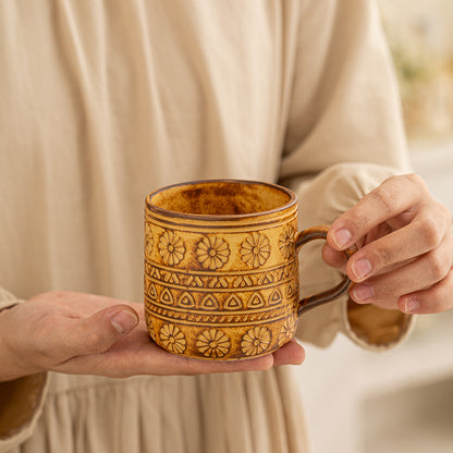 Japanese Retro Ceramic Coffee Cup Home Coffee Hanging Ear Cup Couple Cup Coke Cup Creative Mug Drinking Cup