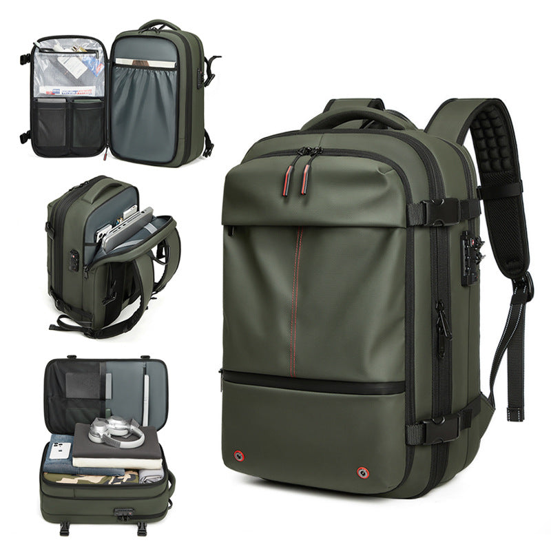 Travel Backpack Men's Large Capacity Expanding Luggage Bag Vacuum Compression Multi-function Water-repellent Computer Backpack