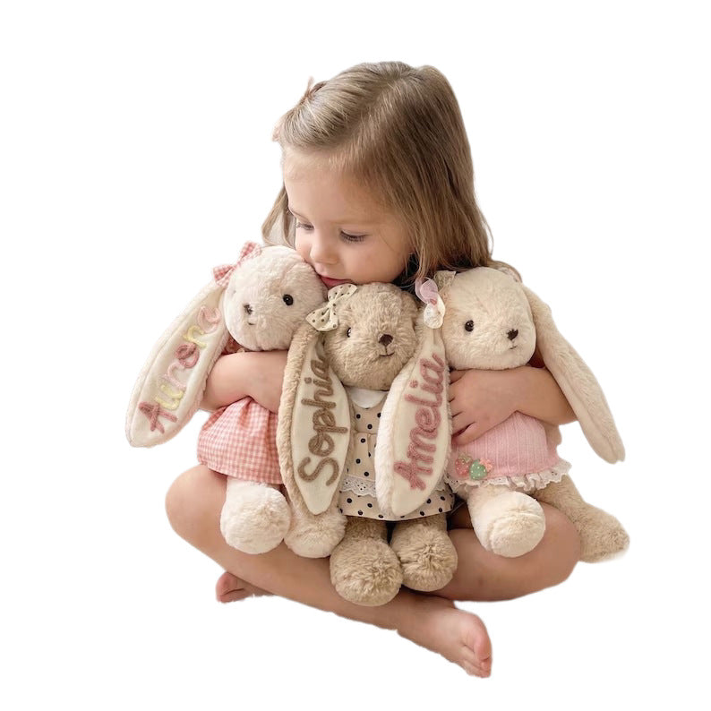 Etsy Embroidered Name Annie Rabbit Plush Toy Comfort Companion Doll Children's Gift Popular Custom Name