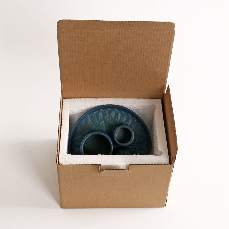 Morandi Color Candlestick Nordic Style Home Decoration Candle Holder Sage Decoration Holy Wood Tray