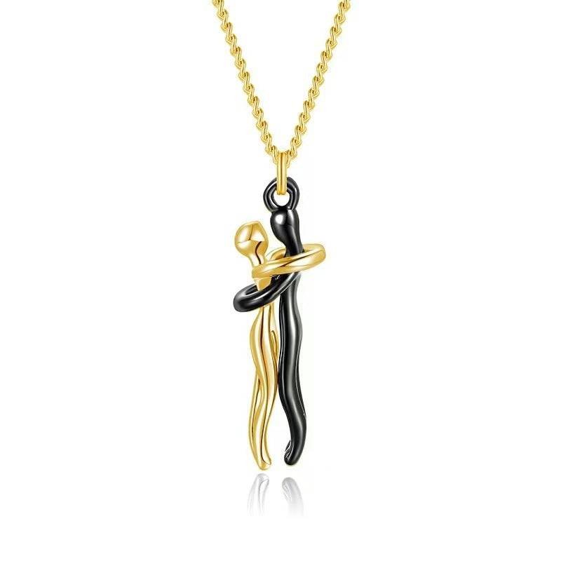 Amazon's New Embrace Couple Necklace Cross-border European And American Hot-selling Temperament, Fashionable, Versatile And High-end Collarbone Necklace