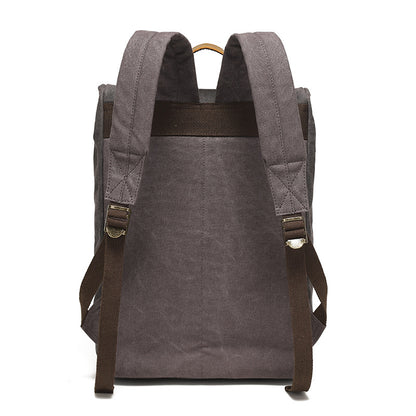 Backpack Retro Backpack Travel Bag Outdoor Student Schoolbag Sports Wax Water-repellent Canvas Travel Bag Genuine Leather
