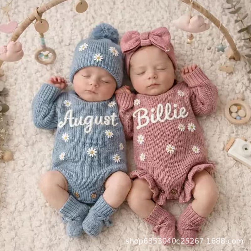 Etsy Cross-border Personalized Custom Jumpsuit Hand-embroidered Name Jumpsuit Suit Personalized Hand-embroidered