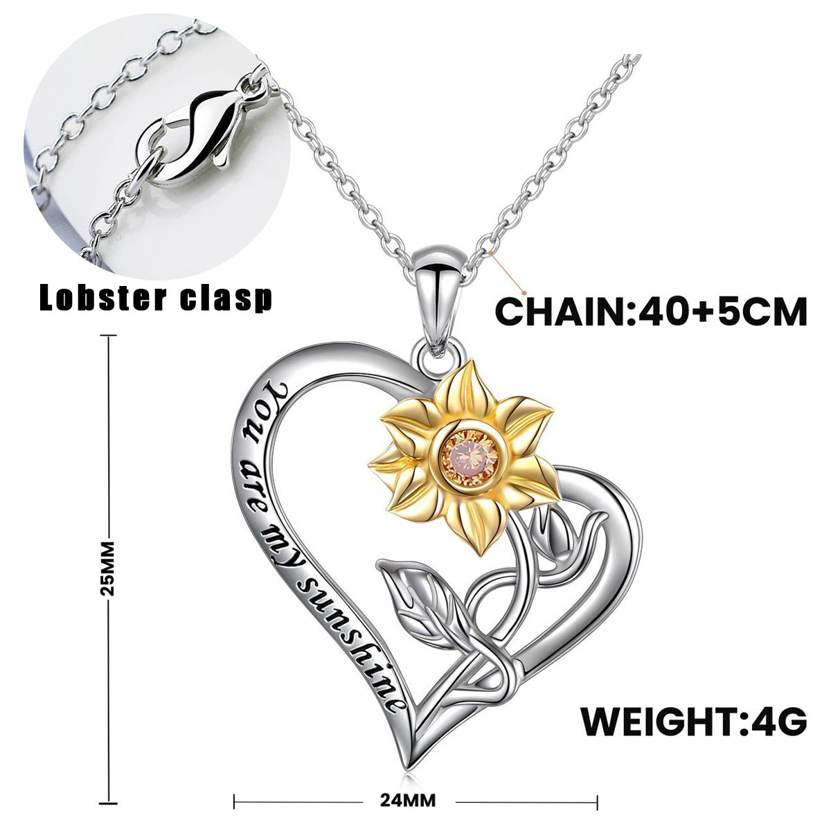 Europe And The United States New Flower Sunflower Pendant Color Separation Niche Small Fresh Do Not Fade Pastoral Style Sunflower Necklace Women