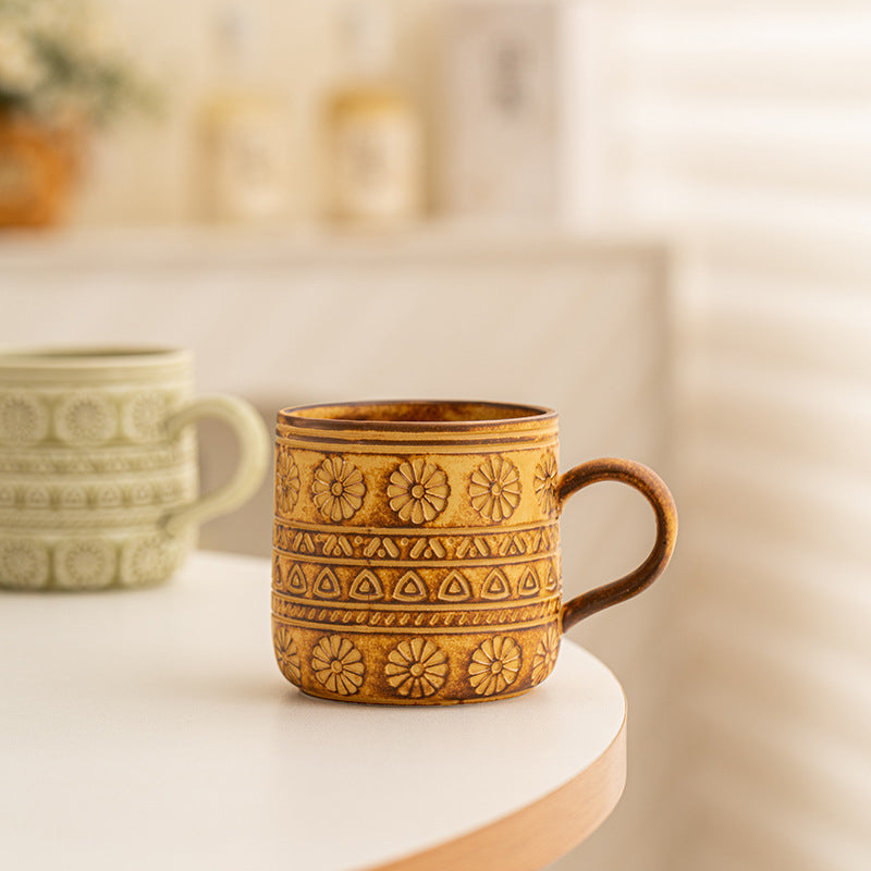 Japanese Retro Ceramic Coffee Cup Home Coffee Hanging Ear Cup Couple Cup Coke Cup Creative Mug Drinking Cup