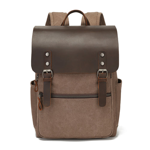 Heritage Flap Pack — Mocha Canvas & Dark Leather