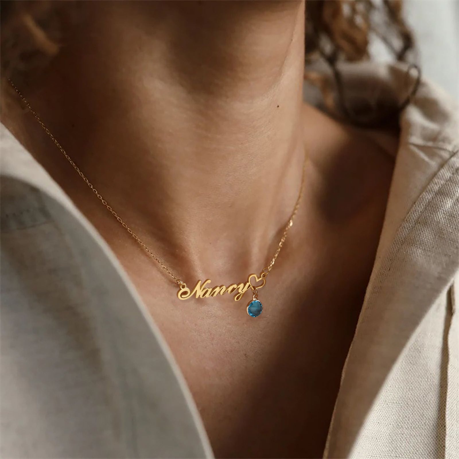 Letter Necklace Personalized Birthstone Pendant DIY Design Sense English Name Clavicle Chain