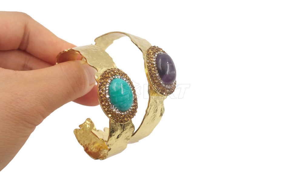 Retro Natural Stone Zirconium Bracelet Mood Royal
