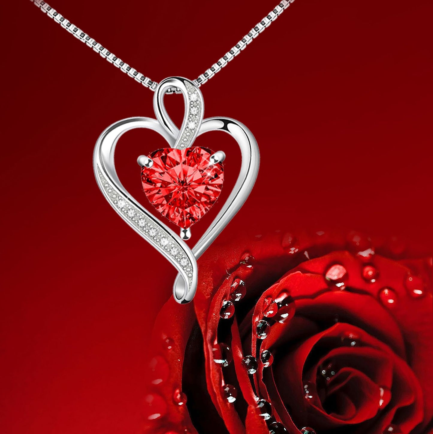 Cross-border European And American Hot-selling Unlimited Love Heart-shaped Pendant Necklace Female Temperament Versatile High-end Collarbone Necklace Decoration