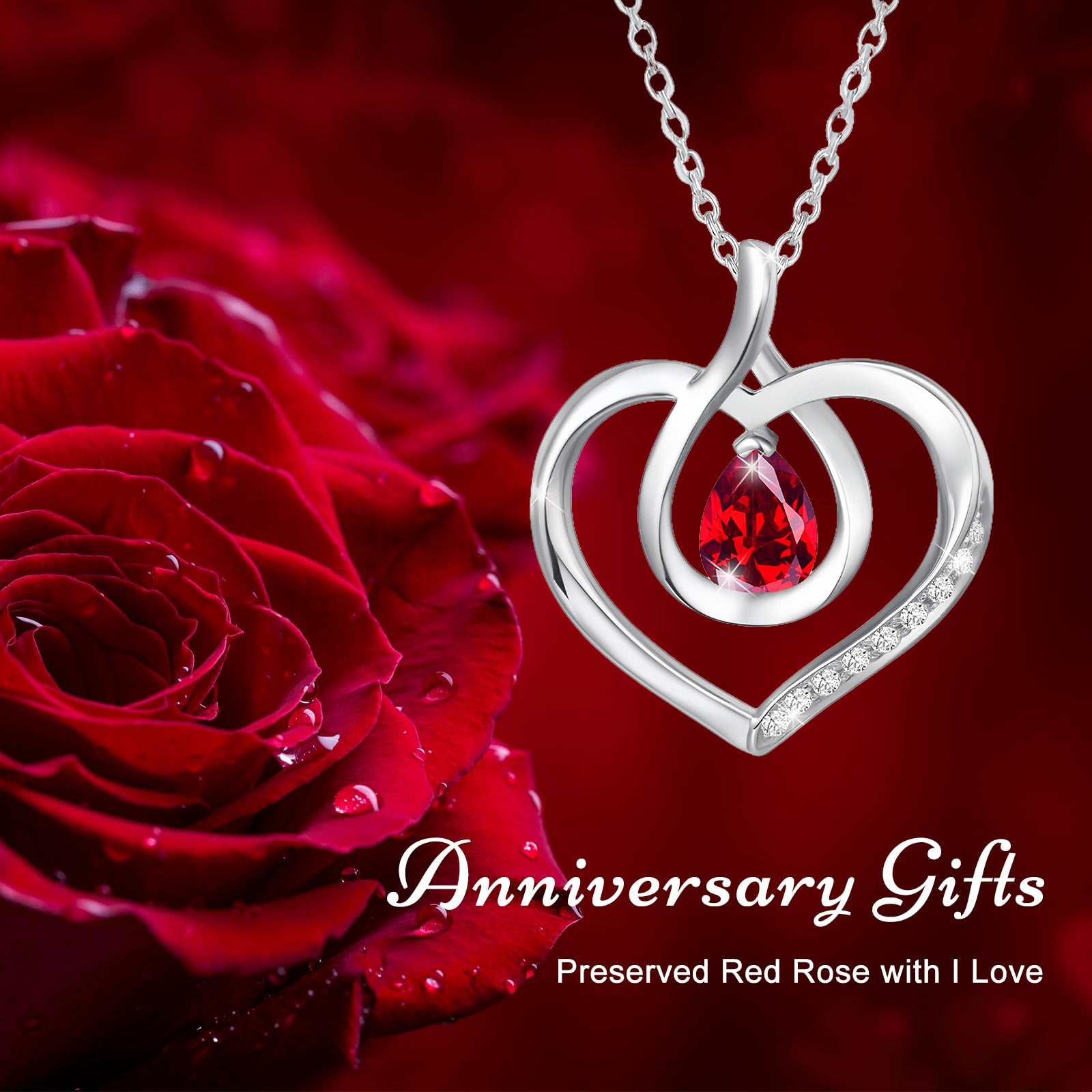 Cross-border Amazon Hot-selling Eternal Love Pendant Necklace For Women Versatile And High-end Feel Without Fading Collarbone Necklace