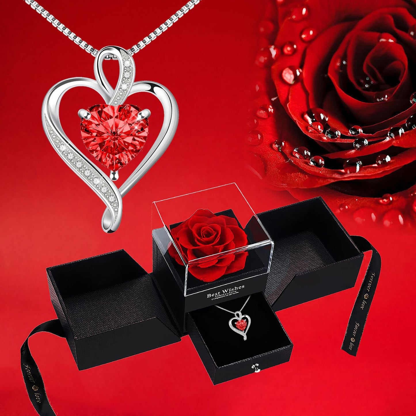 Cross-border European And American Hot-selling Unlimited Love Heart-shaped Pendant Necklace Female Temperament Versatile High-end Collarbone Necklace Decoration