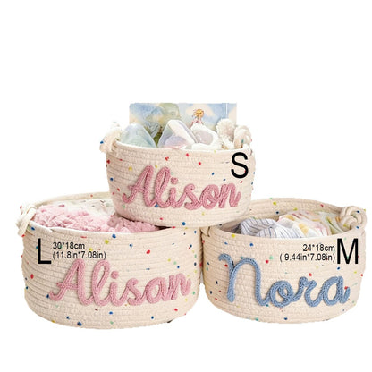 Etsy Personalized Handmade Round Storage Basket Customizable Letter Gift Basket/Storage Basket Easter Decoration Gift