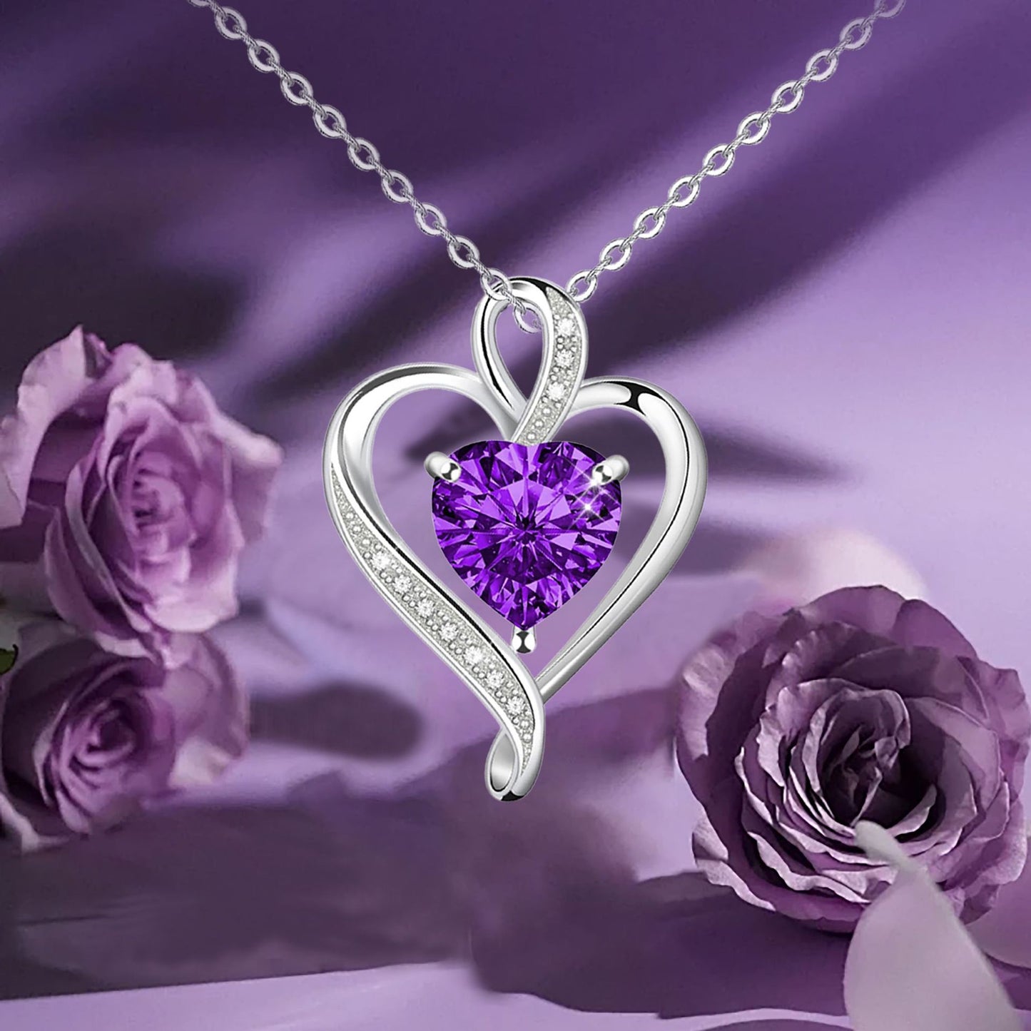 Cross-border Ozon Hits, Love At First Sight, Heart-shaped Diamond-set Pendant Necklace, Temperament, Versatile And High-end Collarbone Necklace
